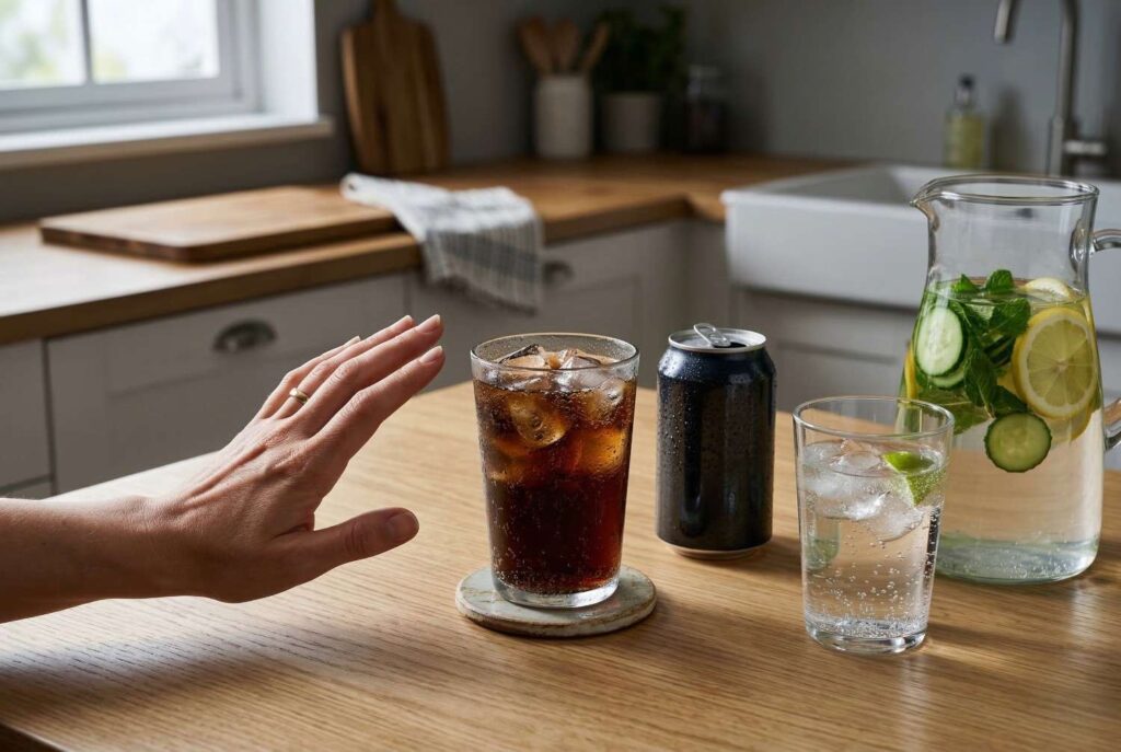 <p> Sugary sodas are more than empty calories. Dark colas, in particular, contain phosphoric acid, which can increase the risk of kidney stones and make phosphorus levels harder to manage. They also contribute to high blood sugar and weight gain, both of which can impact kidney function over time. Choosing water, sparkling water, or unsweetened tea instead is an easy way to protect your kidneys without feeling deprived. </p> :: Gemini