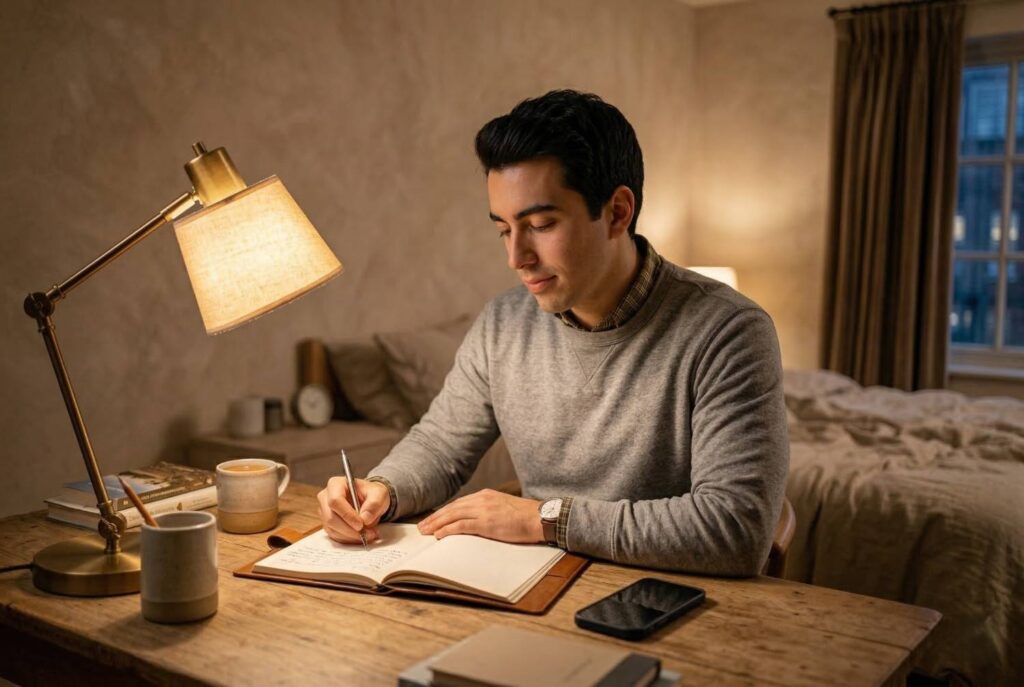 <p> Just as many people clear their email inbox before finishing work, it can also help to clear your mental inbox before bed.

Spend a few minutes writing down anything that is still on your mind. This might include tasks for tomorrow, worries, ideas, or reminders. Once everything is on paper, your brain no longer needs to hold onto those thoughts.

This simple habit can reduce nighttime overthinking and make it easier to fall asleep. Instead of lying awake while your mind races, you give yourself permission to rest. </p> :: Gemini