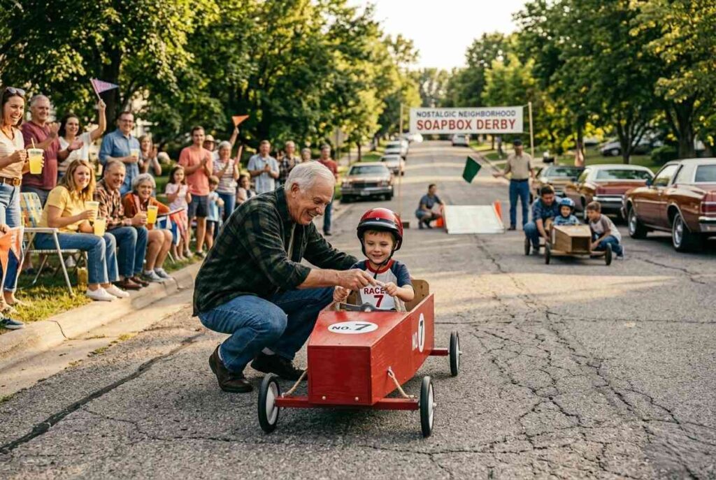 4. Soapbox and Homemade Races <p> Building a gravity-powered car from wood and racing it down the street was a rite of passage for many Baby Boomers. The Soap Box Derby and neighborhood races combined creativity, engineering, and friendly competition. These events were community celebrations where families gathered to cheer for kids showing off their homemade vehicles.
Over time, increased safety regulations and structured youth activities replaced spontaneous racing. While organized Soap Box events continue, the casual, backyard creativity and excitement that defined these races are rare today, leaving only cherished memories of hands-on fun and neighborhood camaraderie. </p> :: Gemini