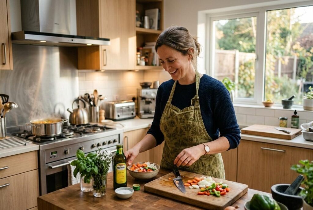 <p> Let’s face it—life moves fast, and the last thing anyone wants after a long day is to spend hours in the kitchen. Between work, errands, family obligations, and somehow trying to have a social life, dinner can feel more like a chore than a joy. But what if you could cut your cooking time in half without sacrificing flavor or quality? With a few smart strategies and clever shortcuts, it’s completely possible to have delicious, home-cooked meals on the table faster than you ever thought.

These twelve kitchen hacks are designed to make cooking simpler, more efficient, and even enjoyable. From organizing your workspace to using time-saving tools and techniques, each tip is practical, easy to apply, and perfect for busy weeknights. By the time you finish reading, you’ll have a set of tricks that help you prep, cook, and clean faster—so you can spend less time in the kitchen and more time enjoying your meals and your life. </p> :: Gemini