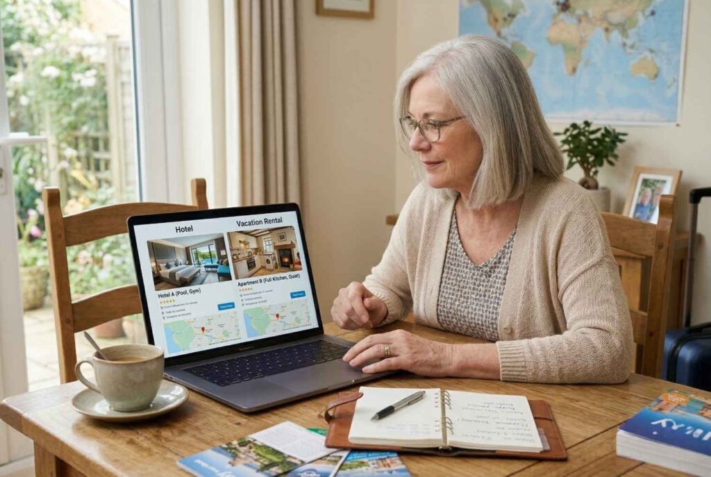 7. Compare Hotels With Vacation Rentals <p> Hotels are not the only option when it comes to accommodations. Vacation rentals, guesthouses, and small boutique properties can sometimes offer better value, especially for longer stays.
One of the biggest advantages of a rental property is the ability to cook simple meals. Having access to a kitchen means you can prepare breakfast or light dinners instead of eating every meal at a restaurant.
However, it is important to compare the final price carefully. Some rental platforms add cleaning fees or service charges that may increase the cost for short stays. For trips lasting several days or longer, though, vacation rentals can often provide more space and comfort for the same price or less than a traditional hotel. </p> :: Gemini