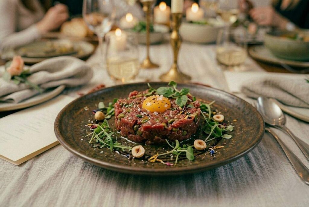 <p> Steak tartare, carpaccio, and other raw meat dishes are not ideal for a dinner party, unless your guests are seasoned connoisseurs. Many people feel uneasy about raw proteins for both texture and safety reasons. Serving fully cooked meats ensures everyone can enjoy the meal confidently and comfortably. Raw meat dishes can also create unnecessary anxiety at the table, which takes away from the relaxed, welcoming atmosphere a host should aim for. A dinner party should feel indulgent and effortless, and serving familiar yet elevated cooked proteins helps guests focus on enjoying the experience rather than questioning what’s on their plate. Consider elegant, cooked alternatives such as roasted beef, seared chicken, or marinated fish fillets that retain flavor and sophistication without the risk. </p> :: Gemini