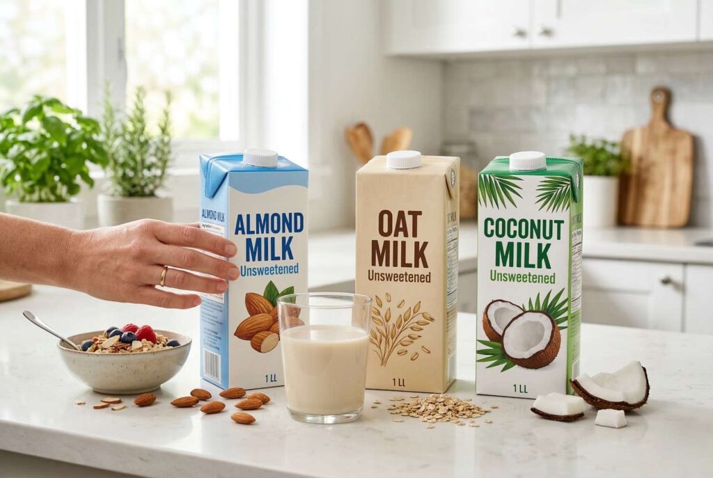 <p> Unsweetened plant-based milks such as almond, oat, or coconut are often gentler on the kidneys than cow’s milk. These options are generally lower in potassium and phosphorus, which can make kidney management easier. However, not all plant-based milks are created equal. Some contain added sugar, sodium, or phosphate additives. Reading labels carefully and choosing unsweetened versions helps you enjoy the benefits without any hidden surprises. </p> :: Gemini