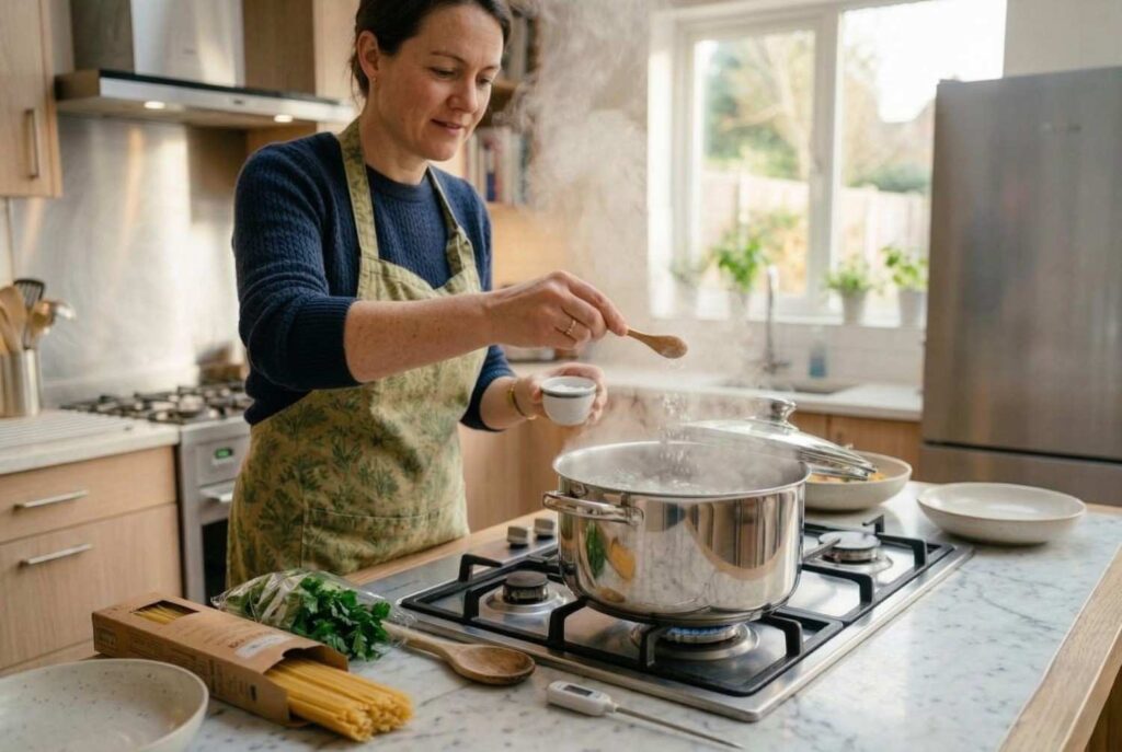 <p> Waiting for water to boil can feel painfully slow. Start with hot tap water, cover the pot with a lid, or add a pinch of salt to accelerate the process. These small steps help you get your pasta, potatoes, or grains cooking faster so you can move on to the fun part—assembling your meal. It also helps reduce the time your stove stays on, which can save a little energy during cooking. When you repeat this simple habit regularly, those few saved minutes can really add up over time. </p> :: Gemini