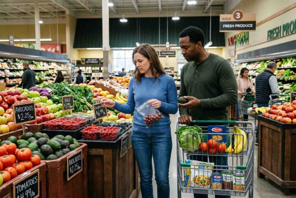 <p> Fresh produce is one of the hardest categories for families to cut back on, because everyone knows fruits and vegetables matter. But when prices rise and shelf life is short, shoppers are forced to think practically. No one wants to spend extra money on produce that goes bad before it gets used.

That is why more Americans are becoming selective about what fresh items they buy. Instead of filling the cart with a wide variety of produce, they are choosing fewer items, buying seasonal produce, or relying more heavily on frozen and canned alternatives. These options often last longer, reduce waste, and can still provide strong nutritional value.

This shift is not necessarily about abandoning healthy eating. In many cases, it is the opposite. Families are trying to preserve nutrition while avoiding the frustration of wasted food and wasted money. In a time of rising prices, smart produce shopping is less about ideals and more about what actually works in real life. </p> :: Gemini