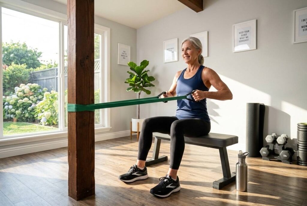 <p> After 60, maintaining muscle mass becomes increasingly important. Resistance bands offer a safe and affordable way to build strength without heavy weights. They are gentle on joints yet effective for challenging muscles. You can use them for bicep curls, seated rows, leg presses, and shoulder exercises. Strength training not only improves muscle tone but also supports bone density, which is critical for reducing fracture risk. Two to three sessions per week can make a noticeable difference in how strong and capable you feel. </p> :: Gemini