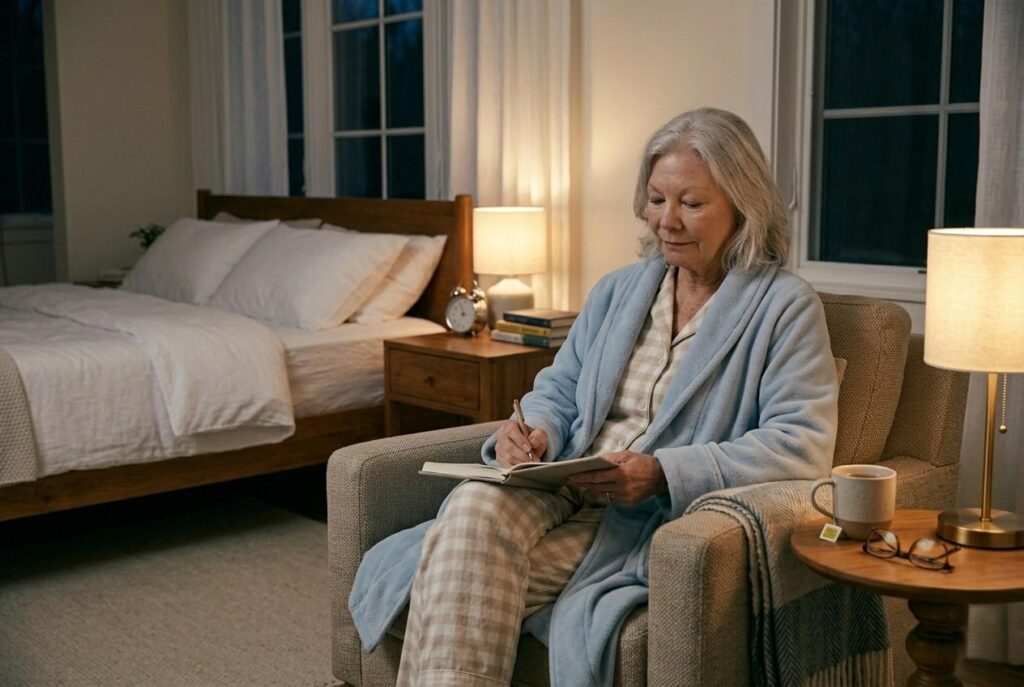 7. Stress and Anxiety Can Keep You Awake <p> Even in retirement, worries about health, family, finances, or world events can follow you into the night. A racing mind can make it difficult to fall asleep or cause frequent awakenings. Stress and anxiety can amplify the natural challenges of aging sleep, creating a cycle of sleeplessness and daytime fatigue.
How to fix it: Establish a calming bedtime routine. Journaling about your day, meditation, or gentle stretching can help calm your mind. Breathing exercises and guided relaxation apps are effective tools for quieting racing thoughts. Creating a ritual, such as sipping warm herbal tea or listening to soft music, can signal your body that it is time to rest. </p> :: Gemini