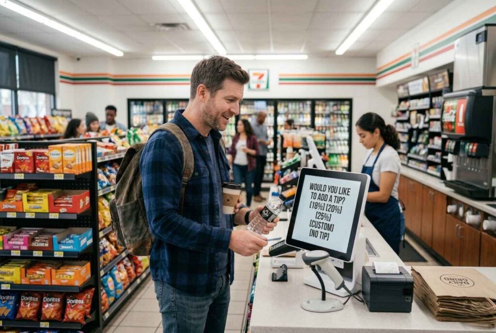 <p> Tipping used to be associated with restaurants, bars, and maybe a taxi ride. Now it shows up in places that many would describe as everyday or mundane. Self checkout machines prompt tipping. Counter service restaurants prompt tipping. Delivery apps ask for tips whether you are at home or picking up your own order. This expansion of tipping into seemingly every consumer interaction has made many people wonder whether tipping rules have changed without anyone being told. There is a sense that tipping norms are shifting so rapidly that it has become confusing, inconsistent, and sometimes downright awkward. People want clear social expectations, not tip screens that appear for things that in the past were just simple purchases. </p> :: Gemini