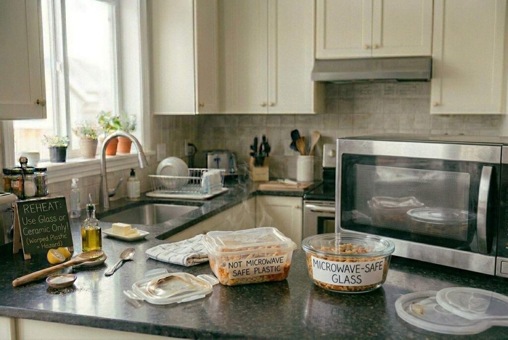 <p> Many people assume any plastic container can be microwaved, but that is not the case. Non-microwave-safe plastics can leach harmful chemicals such as phthalates or BPA into your food when heated. These substances have been linked to hormone disruption and long-term health concerns. Repeated heating can also weaken the plastic over time, causing warping, cracking, or releasing even more unwanted compounds into your meal. Even if a container looks sturdy, it is best not to take chances unless it is clearly marked as microwave-safe. Always use glass or ceramic containers labeled microwave-safe to prevent chemical exposure and enjoy your meal safely. </p> :: Gemini