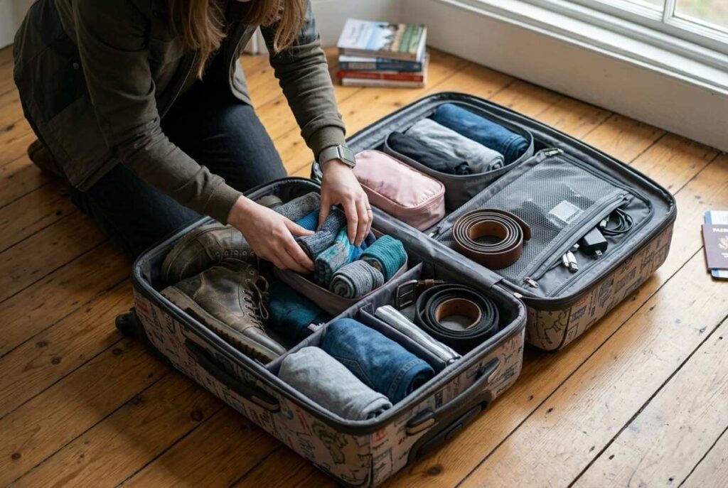 <p> Professional travelers often have a knack for finding every possible nook and cranny in a suitcase. Small gaps can hold socks, chargers, or other accessories. Shoes, which usually take up significant space, can be used to store items such as belts, small electronics, or toiletries in sealed bags.

Strategically placing frequently used items on top of heavier items ensures easy access without having to dig through your suitcase. Even minor adjustments, like tucking underwear into corners or rolling belts, make a noticeable difference. Using your luggage wisely allows you to travel lighter and keeps everything balanced, reducing stress and frustration when accessing your belongings during your trip. </p> :: Gemini