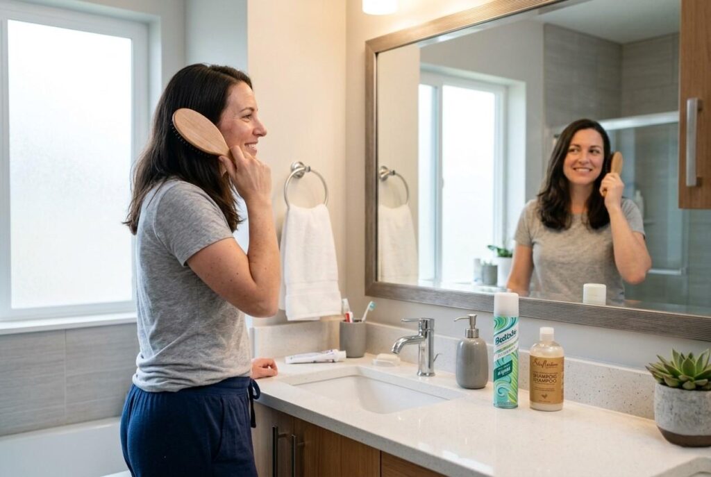 <p> A common misconception is that if you shower, you must wash your hair. In reality, your scalp and hair follow different rules than the rest of your body. Many people only need to shampoo two or three times a week. Washing daily can strip natural oils from your scalp, leaving it dry, itchy, or overly oily as it tries to compensate. If your hair does not look greasy and your scalp feels comfortable, it is usually fine to skip shampoo, even if you take a quick body rinse. Separating your hair routine from your shower routine can make a big difference in overall comfort and hair health. </p> :: Gemini