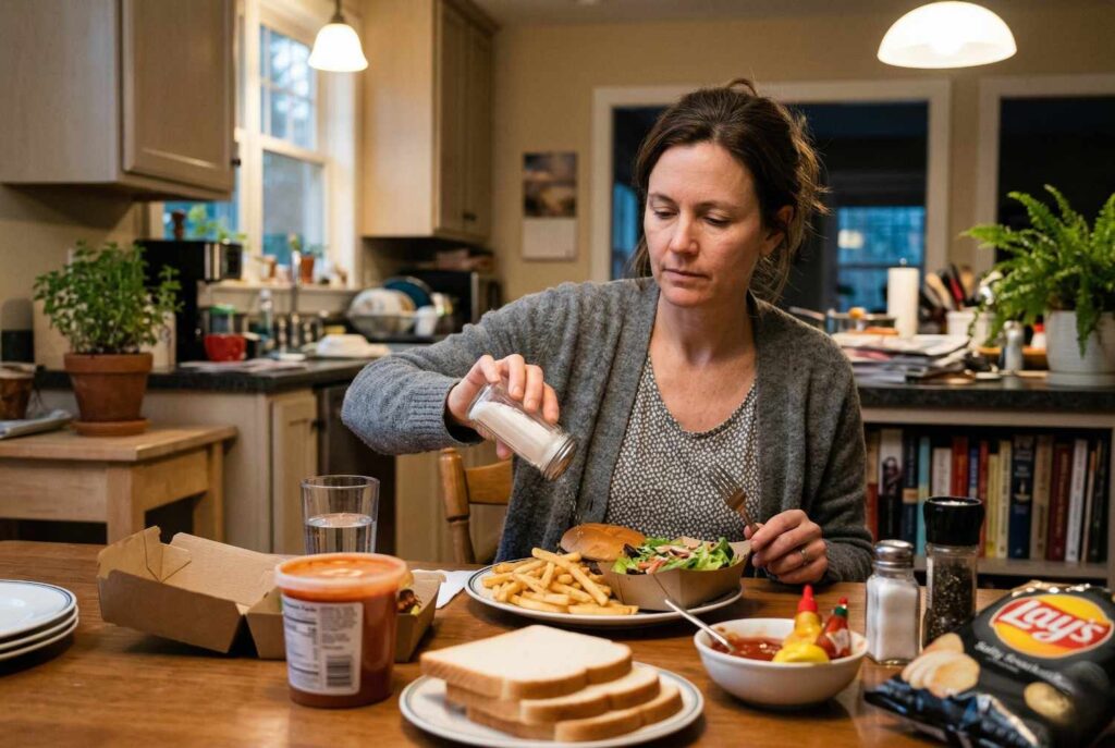 <p> Salt is everywhere, from fast food and sauces to breads and snacks. Too much sodium forces your body to retain fluid, which increases blood pressure and makes your heart work harder. Even if your blood pressure reads normal today, the long-term effects of excess salt accumulate silently. Reducing processed foods and using herbs and spices for flavor can make a noticeable difference in heart health over time. </p> :: Gemini