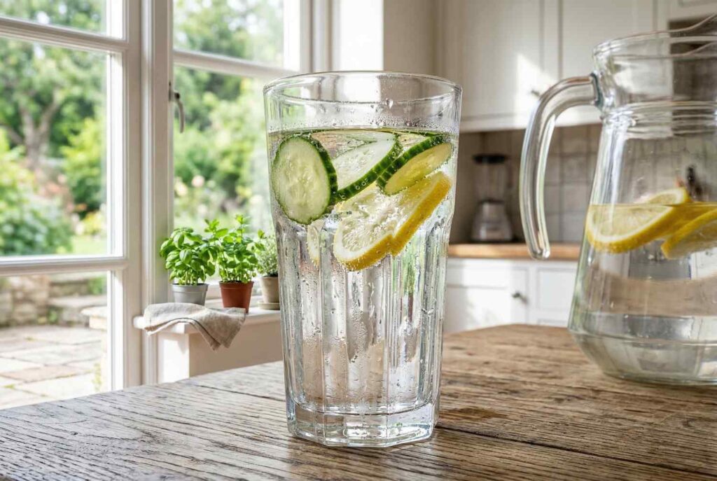 1. Water: The Essential Hydration Hero <p> Nothing beats water for hydration. It contains no calories, no sugar, and no fat. Every sip you take helps your body perform essential functions like regulating temperature, transporting nutrients, and keeping your skin healthy. While water does not provide energy or vitamins, it forms the foundation of a healthy lifestyle. Adding a slice of lemon or cucumber can give your water a refreshing twist without adding calories. Drinking enough water daily can improve focus, mood, and overall vitality. </p> :: Gemini