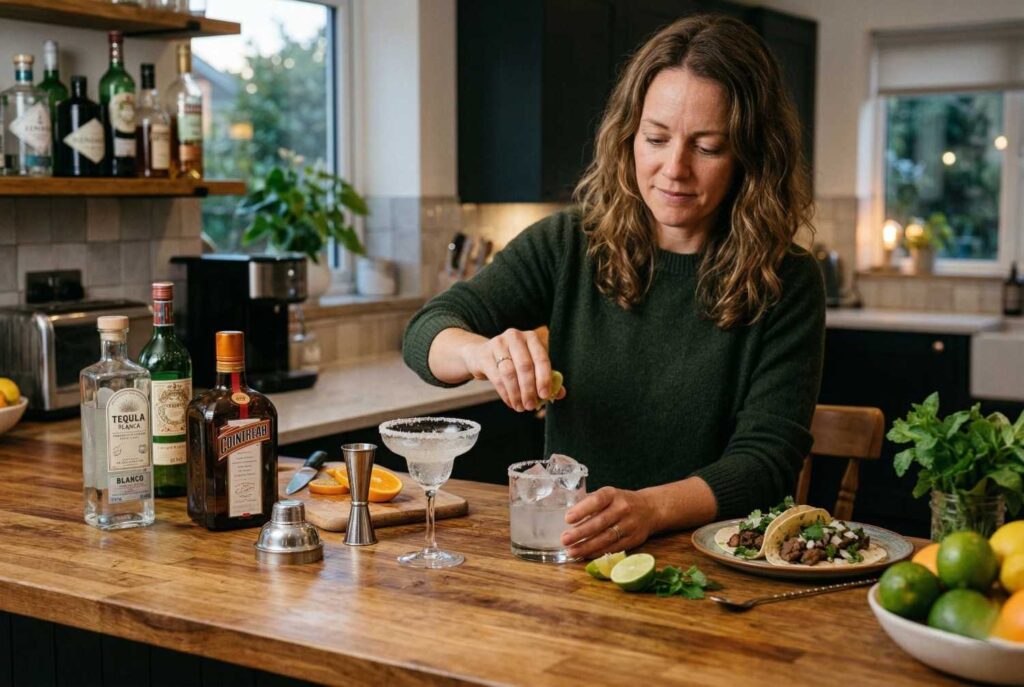 <p> The classic Margarita is a must-have for any home bartender. It is zesty, bright, and full of flavor, and you can make it with just three simple ingredients. Combine tequila with freshly squeezed lime juice and an orange liqueur over ice. If you want to add a little flair, rim the glass with salt, but it is optional. This cocktail pairs perfectly with tacos or any casual meal, and it is guaranteed to lift your spirits on a Friday night or any night you want a little celebration. </p> :: Gemini