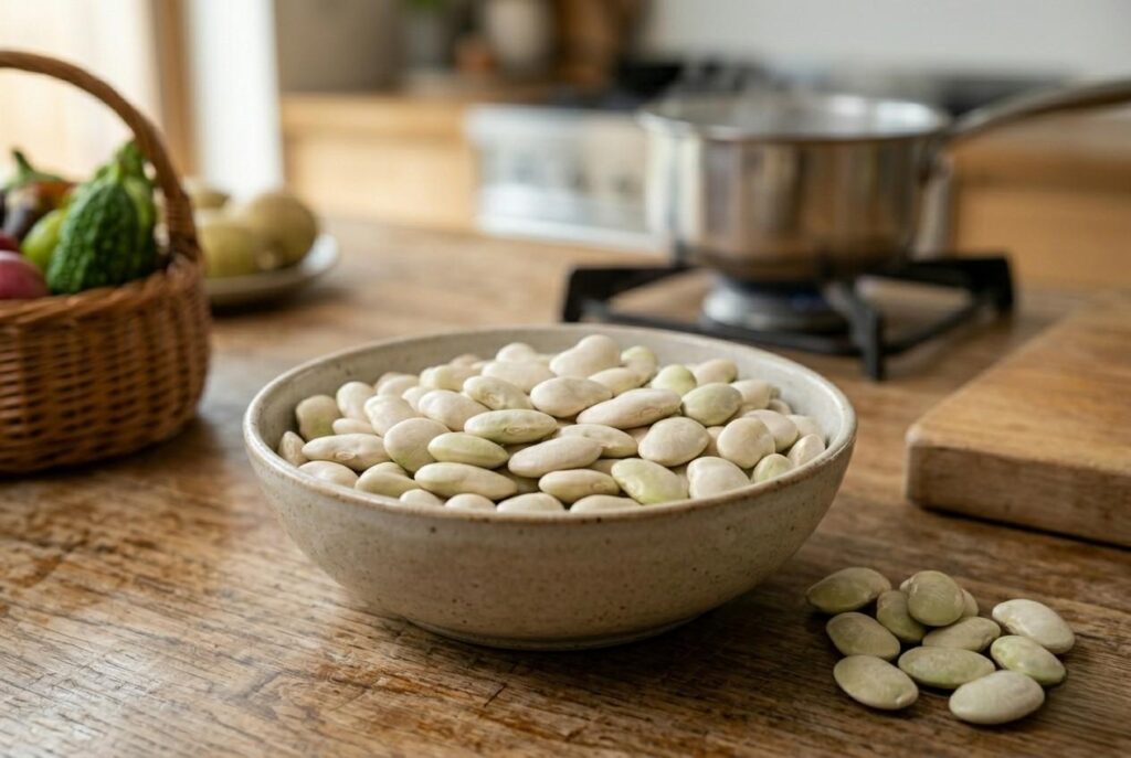 <p> Lima beans, also known as butter beans, are creamy and satisfying when cooked. However, raw lima beans contain a compound called linamarin, which can convert into hydrogen cyanide in the body. Eating them raw can cause stomach cramps, nausea, and other unpleasant symptoms. Boiling lima beans for at least ten minutes neutralizes the toxin, allowing you to enjoy them safely. They are excellent in soups, stews, or as a side dish, offering a rich source of protein and fiber without any risk. </p> :: Gemini