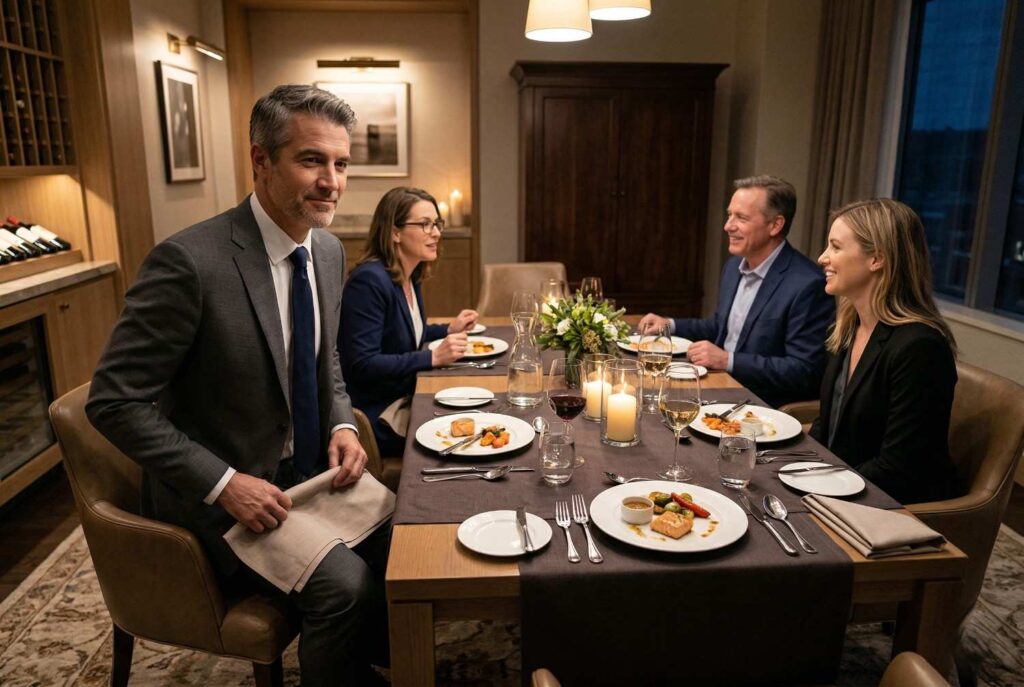 <p> Business dinners carry different expectations than casual meals with friends. If you are dining with colleagues, clients, or supervisors, professionalism matters. Keep your excuse short and discreet. Avoid taking calls at the table unless absolutely necessary. In these settings, your table manners contribute to how others perceive your reliability and confidence. A calm and courteous exit reinforces a strong professional image. </p> :: Gemini