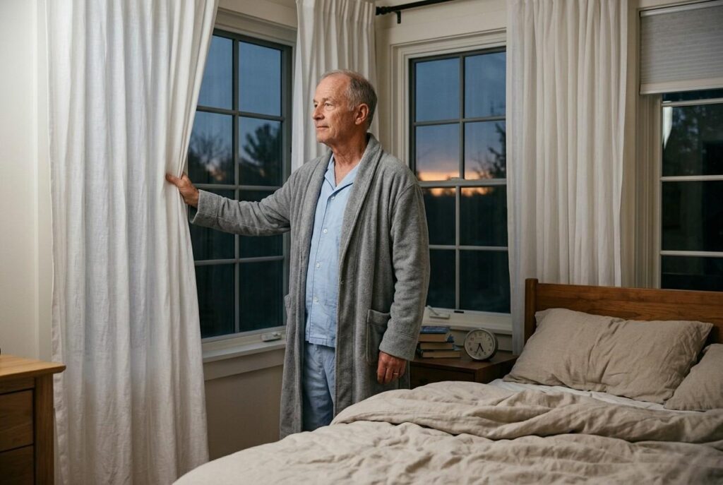 1. Your Internal Clock Shifts <p> As we age, our internal clock, or circadian rhythm, gradually shifts. Many older adults find themselves feeling sleepy earlier in the evening and waking up earlier than they want. This shift is called a “phase advance” and often comes with more frequent nighttime awakenings. As a result, even if you get seven or eight hours of sleep, it might not feel restorative.
How to fix it: Keeping a consistent sleep and wake schedule can help retrain your body clock. Even if you are retired and your schedule is flexible, going to bed and waking up at roughly the same time each day strengthens your natural rhythm. Morning exposure to natural light, such as a walk outside or sitting near a sunny window, also signals your brain that it is daytime and can help regulate sleep timing. </p> :: Gemini