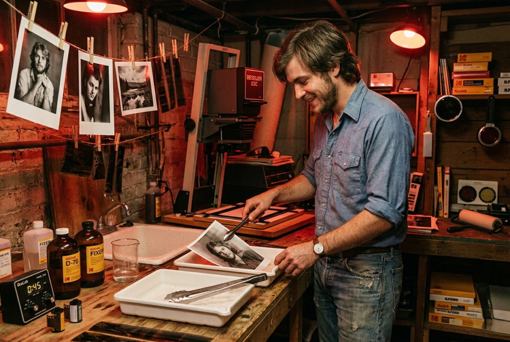 <p> Photography used to be a hands-on art that required both skill and patience. Baby Boomers often developed their own photos at home using darkrooms, trays of chemicals, and careful timing under red safelights. Watching an image slowly emerge on paper was magical, and it offered a tangible reward for effort and creativity. The smell of the chemicals, the quiet focus, and the thrill of a perfectly developed photo made every session an adventure. Each photograph was not just a picture, but a memory carefully crafted and preserved. Today, digital cameras and smartphones make photography instant and effortless, but they also remove the suspense and tactile satisfaction of the darkroom process. While digital images can be shared in seconds, they lack the intimate, hands-on experience that made photography a true craft. </p> :: Gemini