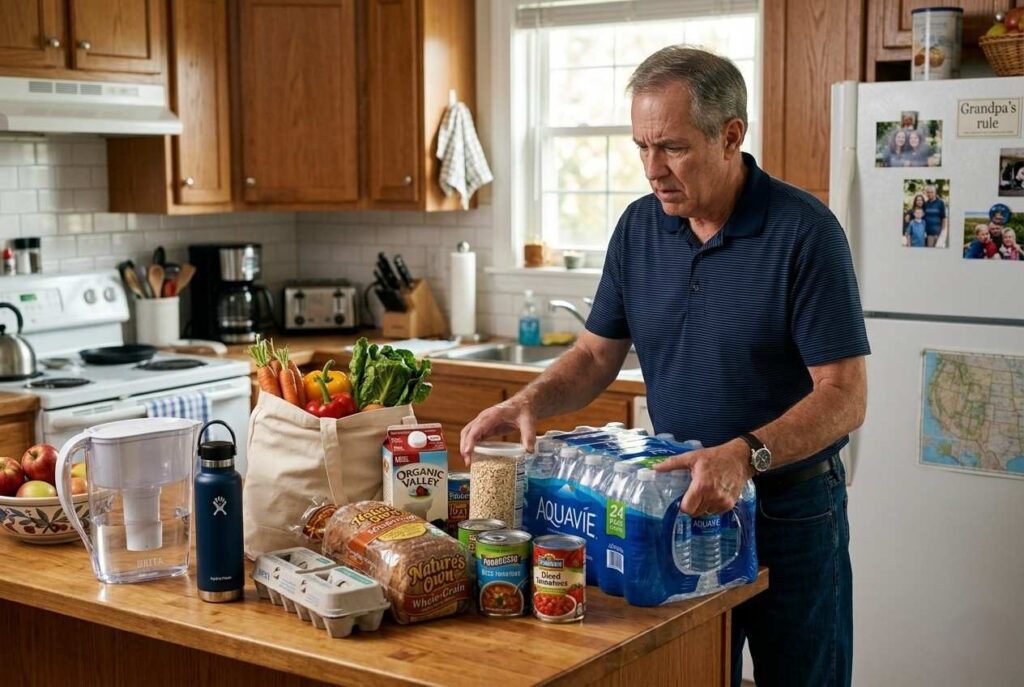 <p> Many Boomers are deeply suspicious of spending grocery money on water that already comes out of the tap. If your tap water is safe and the taste is the issue, a simple filter pitcher or faucet filter usually makes more financial sense long term.

Of course, there are exceptions. If you live somewhere with unsafe water, are under a boil advisory, or are storing emergency supplies, bottled water makes sense. But for routine use at home, a reusable bottle and a filter pitcher can often cost far less over time. It is one of those sneaky grocery expenses that feels harmless until you realize you have been carrying home expensive cases of water month after month. </p> :: Gemini