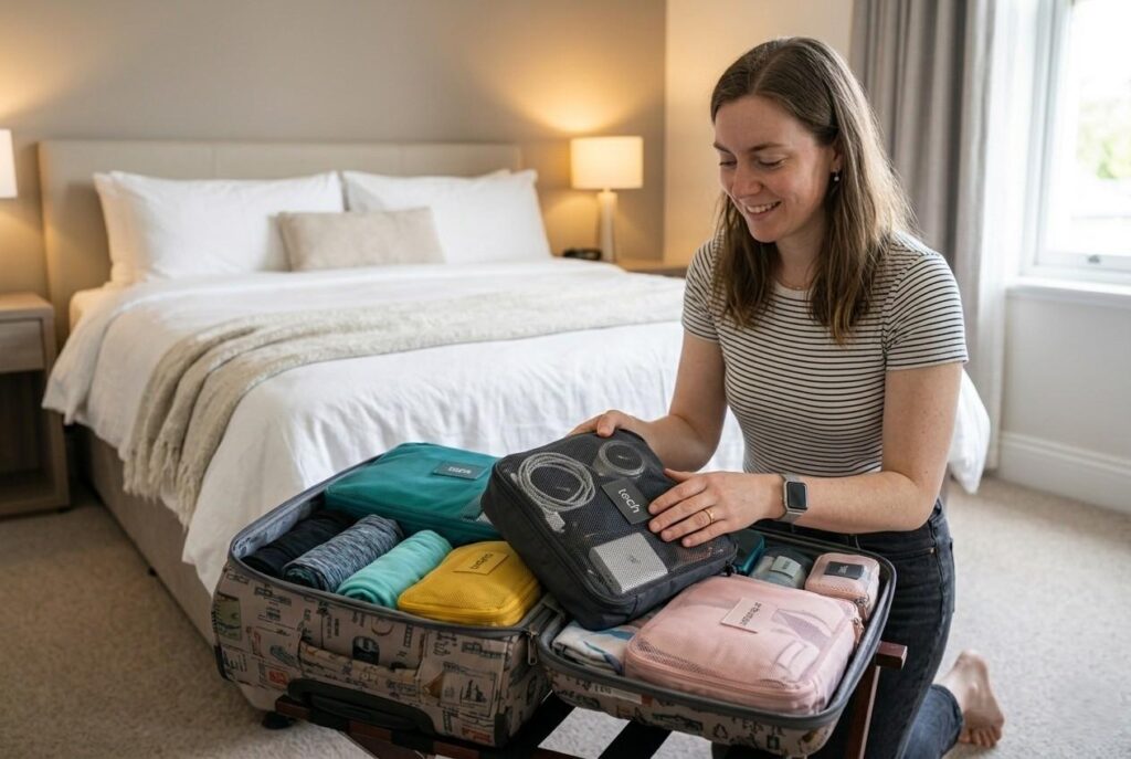 <p> Packing cubes are a game changer for travelers. These lightweight, zippered compartments help you organize your belongings by category, such as tops, bottoms, underwear, or tech accessories. By keeping items separated, you can easily locate what you need without emptying your entire suitcase.

Some packing cubes even have compression features that reduce the volume of soft items like sweaters and t-shirts. This organization method allows you to fit more into your bag while keeping your items neat and accessible. Using cubes also makes unpacking easier because you can leave items contained, reducing clutter in your hotel room. Think of packing cubes as little travel assistants that keep everything in order while making the packing process feel less overwhelming. </p> :: Gemini