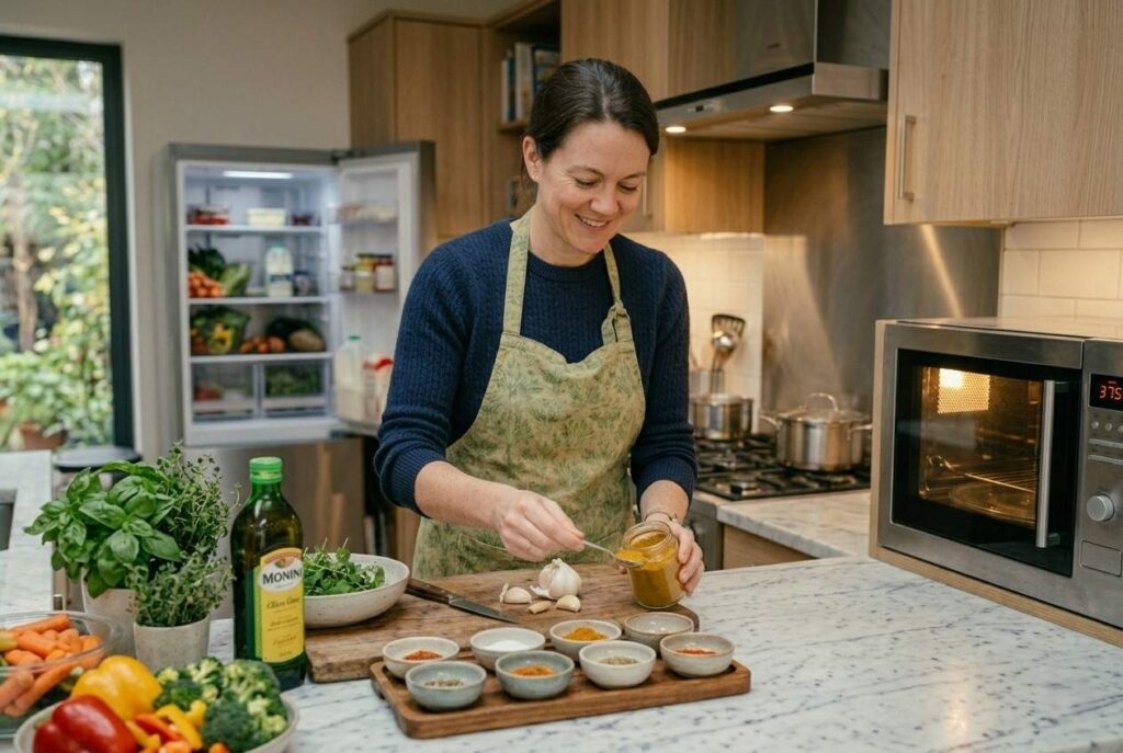 <p> Waiting for your oven or pan to reach the right temperature can feel like wasted time. Use this period wisely by preparing your ingredients, measuring spices, or mixing sauces. If you are making multiple dishes, coordinate oven temperatures to cook several items simultaneously. This simple adjustment lets you maximize efficiency without rushing your recipe. </p> :: Gemini