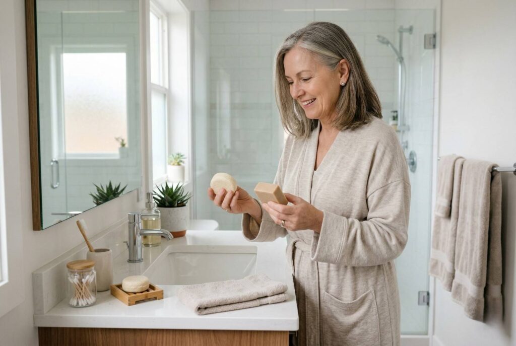 3. Solid Shampoo and Conditioner Bars <p> For most of our lives, shampoo has come in a bottle. It seemed like the only way hair care products could exist. That assumption is beginning to change.
Solid shampoo and conditioner bars have become one of the most talked about sustainable products in recent years. At first glance they look like a simple bar of soap, but they are specially formulated for hair care. When rubbed between your hands or directly onto wet hair, they create a rich lather just like traditional shampoo.
The biggest advantage is packaging. A single bar often replaces two or three bottles of liquid shampoo, which means far less plastic ending up in landfills. They are also incredibly convenient for travel since they cannot leak inside your luggage.
Many people are pleasantly surprised by how long these bars last. Because they are concentrated and contain very little water, they tend to outlast their bottled counterparts. For boomers who appreciate simplicity and less clutter in the bathroom, switching to shampoo bars can feel like a small but satisfying improvement. </p> :: Gemini