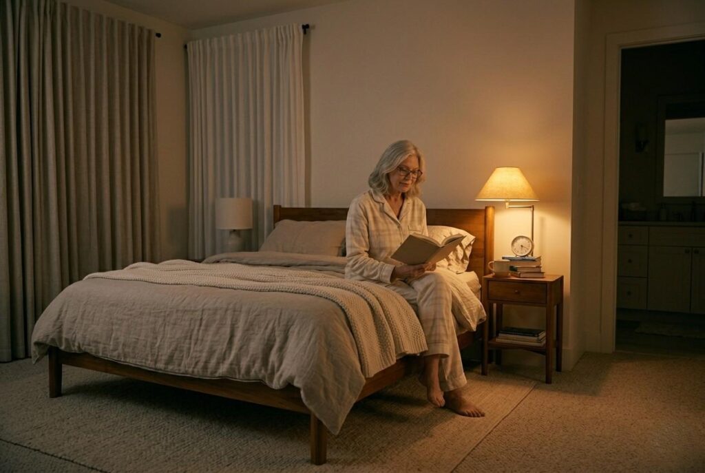 4. Hormone Changes Affect Sleep <p> Melatonin is a hormone that regulates sleep and wake cycles. As you age, melatonin levels naturally decline, making it harder to fall asleep and stay asleep. Bright lights, phone screens, and TV can further interfere with your body’s natural rhythm, signaling to your brain that it is not yet time to sleep.
How to fix it: Dim lights in the evening and reduce screen exposure at least an hour before bed. A relaxing pre-sleep routine such as reading a book, gentle stretching, or listening to soft music can reinforce your body’s natural sleep signals. For some, using low-wattage lamps or soft, warm lighting can be surprisingly effective in signaling the brain to wind down. </p> :: Gemini