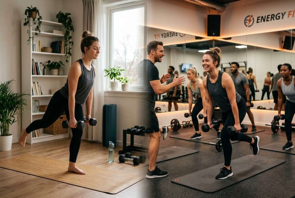 <p> Working out at home is incredibly convenient. You do not need to commute, wait for equipment, or pretend you are totally fine with someone curling dumbbells in the squat rack. But convenience alone is not always enough to keep people motivated. That is where in-person workouts help. A class reservation, a personal trainer, or a gym buddy can give you the structure and accountability that digital fitness sometimes lacks. Hybrid fitness lets you use both. On busy days, you can lean on home workouts. On low-motivation days, you can head to a class where the energy in the room helps pull you through. It is the best of both worlds and a lot more realistic than expecting yourself to feel equally motivated every single day. </p> :: Gemini