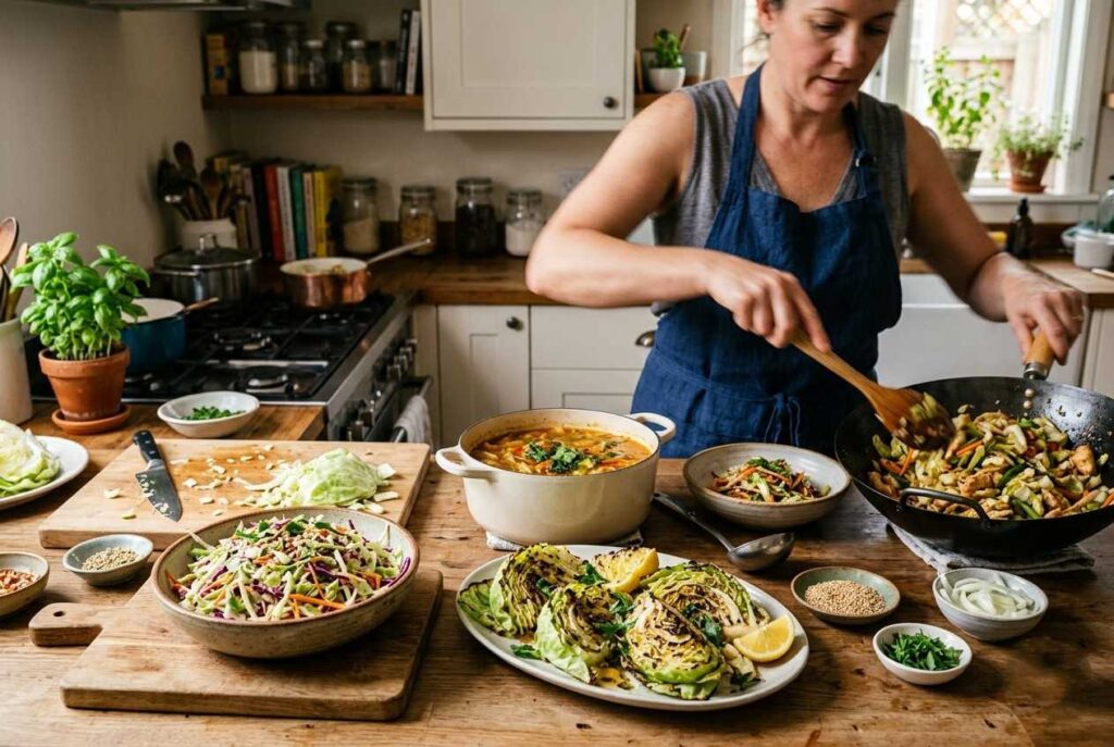 6. Extremely Versatile in the Kitchen <p> One of the biggest reasons cabbage is gaining popularity is simply because it is so easy to work with. It adapts to almost any cooking style and pairs well with a wide range of flavors. You can eat it raw for a crisp and refreshing texture, perfect for salads and slaws. You can ferment it for a tangy, probiotic-rich side dish. You can also cook it in different ways depending on what you are in the mood for. Roast it for a slightly sweet, caramelized flavor. Sauté it with garlic and spices for a quick and comforting dish. Add it to soups and stews for extra body and nutrition. You can even grill cabbage wedges for something a little different. Another practical advantage is how well cabbage stores. It lasts longer than many other vegetables, which makes it ideal for meal prep or for those days when you do not have time to shop. In a world where convenience matters just as much as nutrition, cabbage checks both boxes without trying too hard. </p> :: Gemini